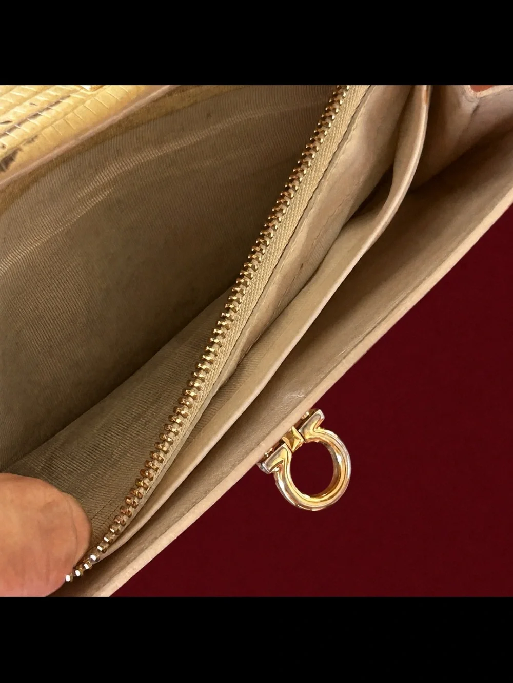 Salvatore Ferragamo Python Embossed Long Wallet GUC